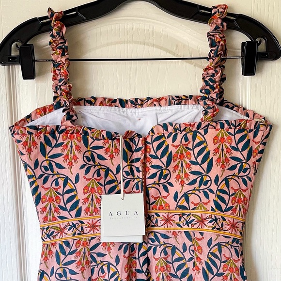 Agua Bendita Nispero Herbacea Atardecer Floral Linen Midi Dress Multi XS NWT - Picture 7 of 8
